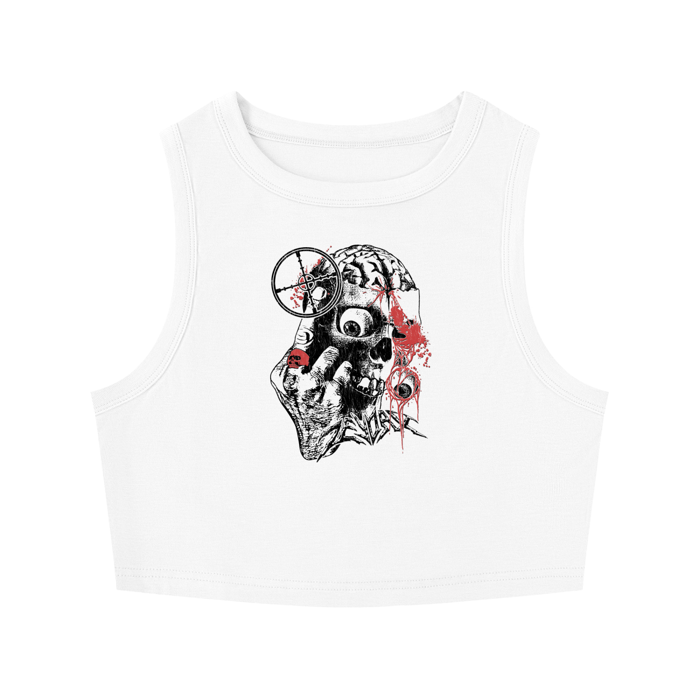 WOMEN'S CROP TANK TOP (WHITE)