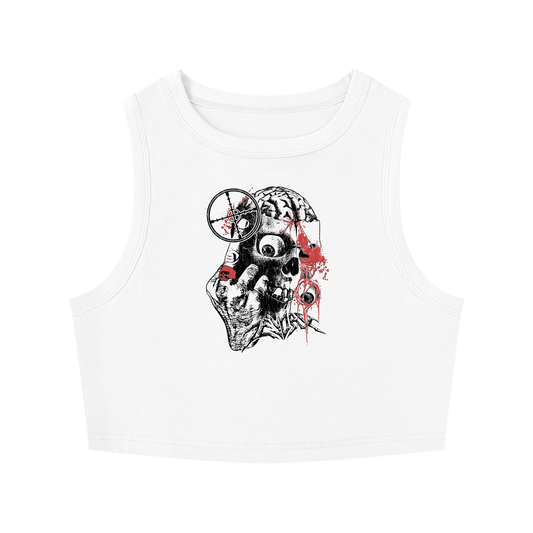 WOMEN'S CROP TANK TOP (WHITE)