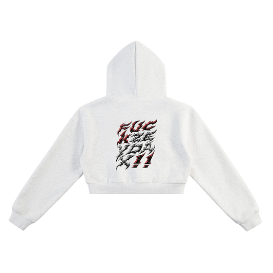 WOMEN'S CROPPED HOODIE (WHITE)