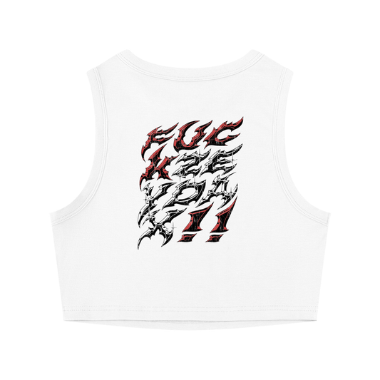 WOMEN'S CROP TANK TOP (WHITE)