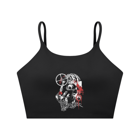 WOMEN'S CAMISOLE CROP TOP (BLACK)