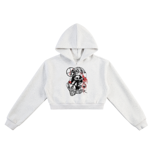 WOMEN'S CROPPED HOODIE (WHITE)