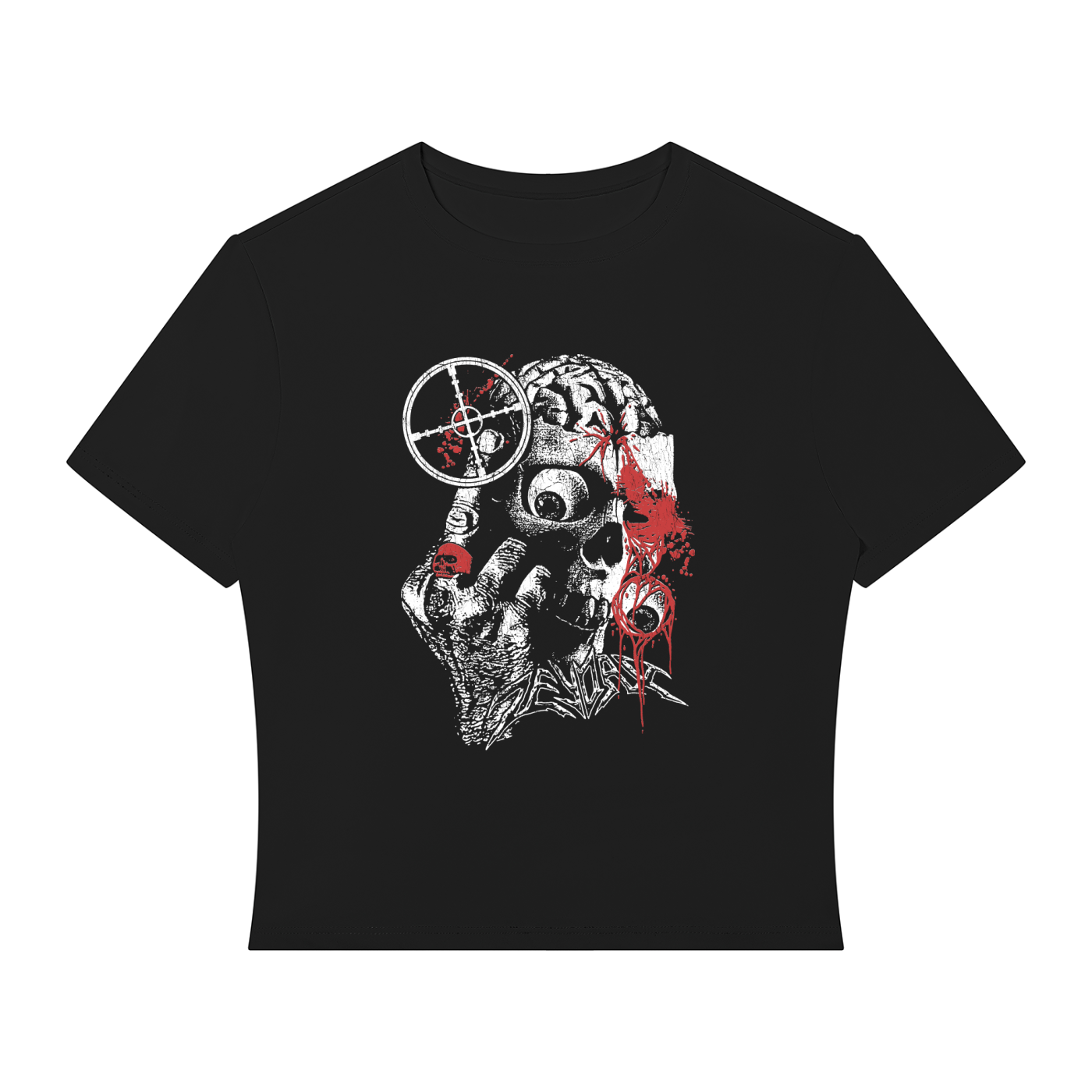WOMEN'S CROP T-SHIRT (BLACK)