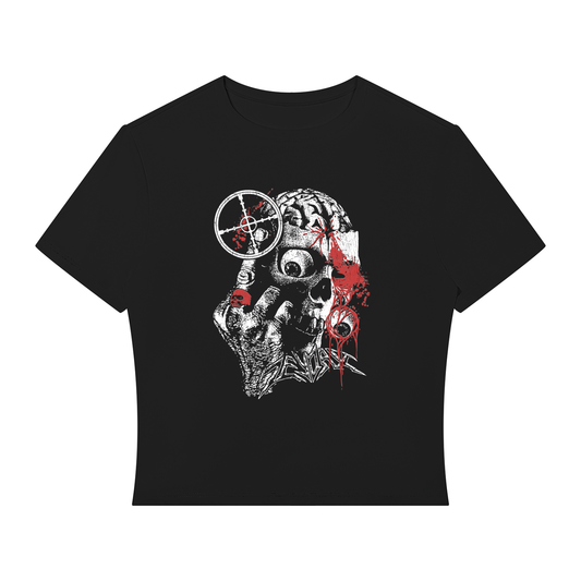 WOMEN'S CROP T-SHIRT (BLACK)