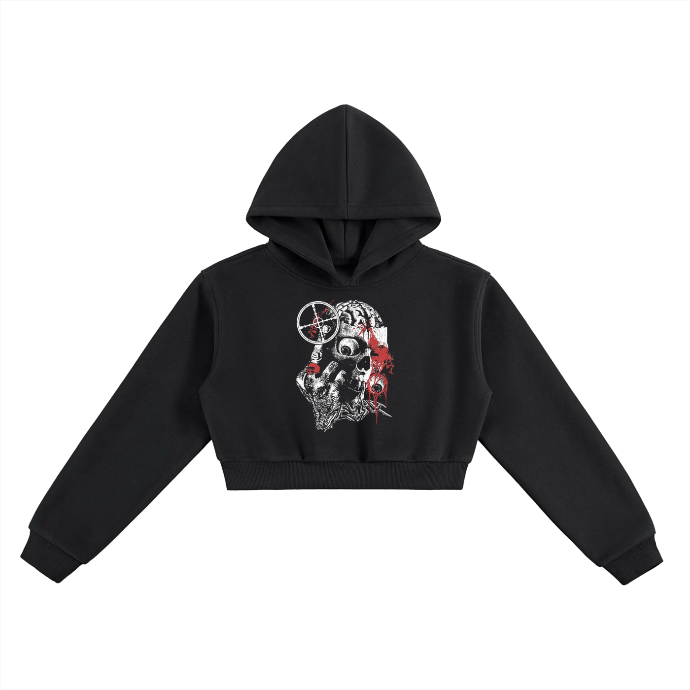 WOMEN'S CROPPED HOODIE (BLACK)