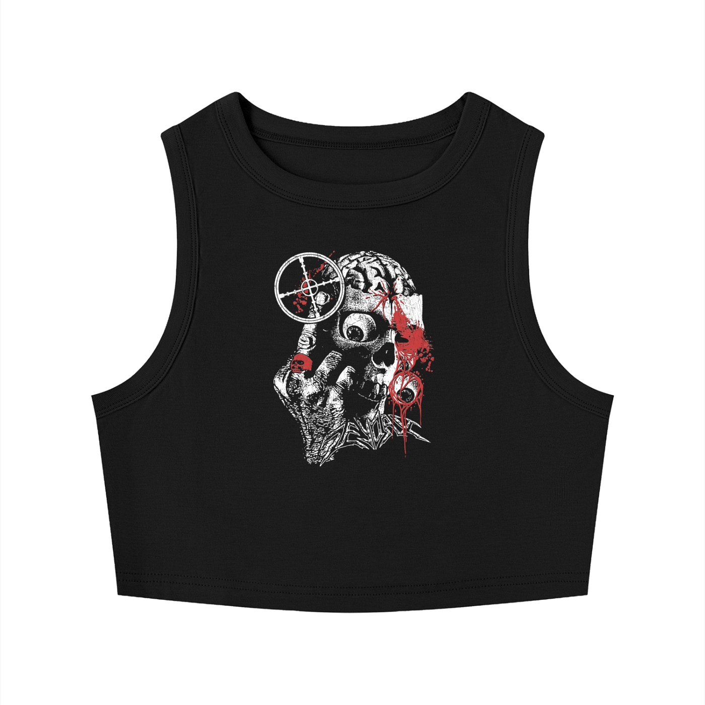 WOMEN'S CROP TANK TOP (BLACK)