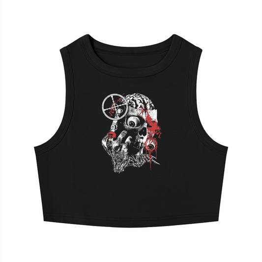 WOMEN'S CROP TANK TOP (BLACK)