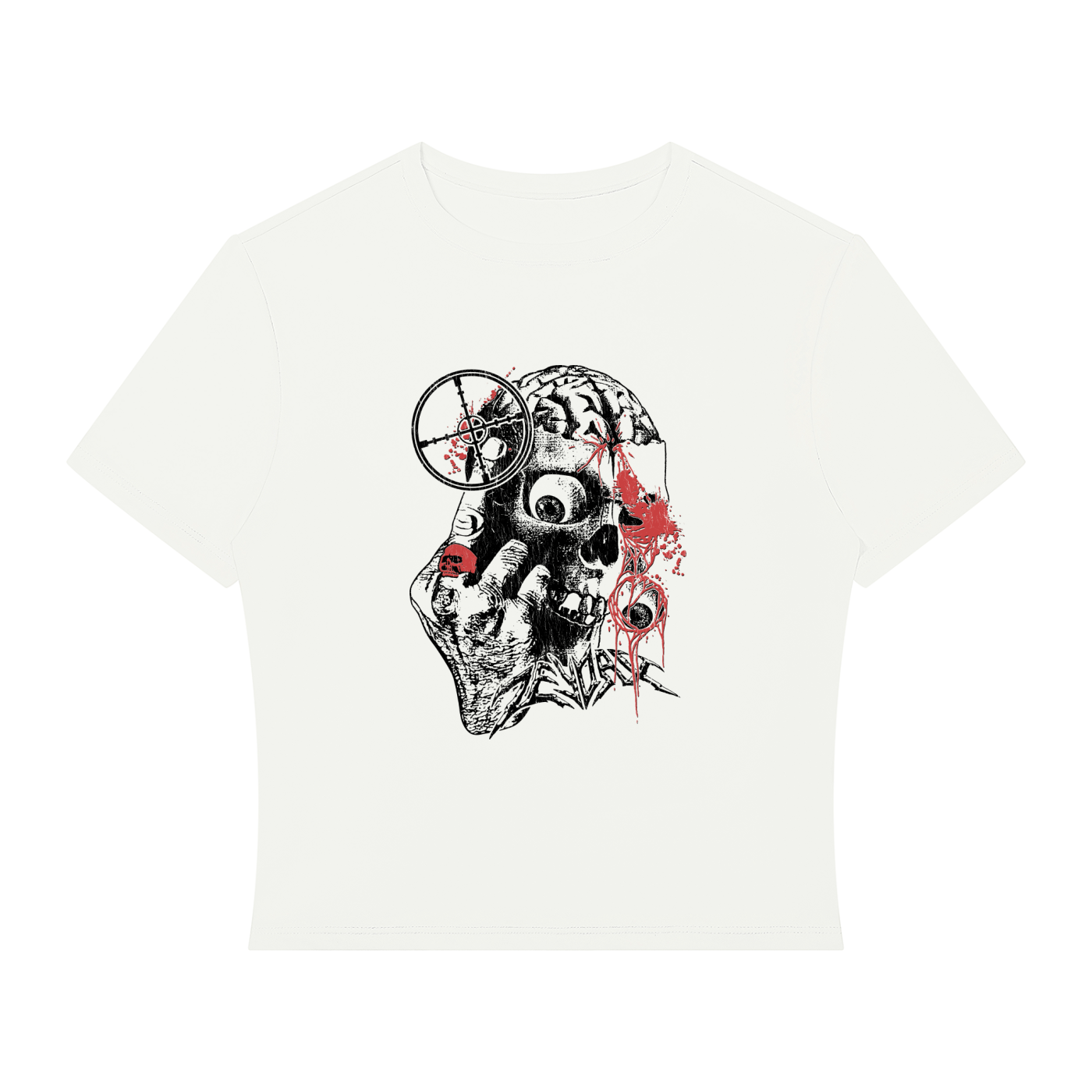 WOMEN'S CROP T-SHIRT (WHITE)